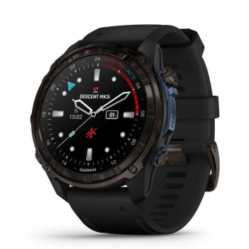 Garmin 010-02752-34 Descent Mk3i 51mm 全方位潛水電腦錶 (石墨灰DLC鈦錶圈搭配黑色矽膠錶帶)